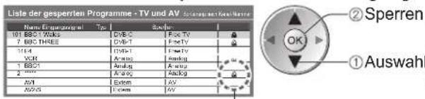 PANASONIC TX-L37GA11 - Sperren von Programmplätzen Kindersicherung - 3