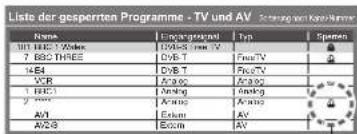 PANASONIC TX-L37G15E - Sperren von Programmplätzen Kindersicherung - 5