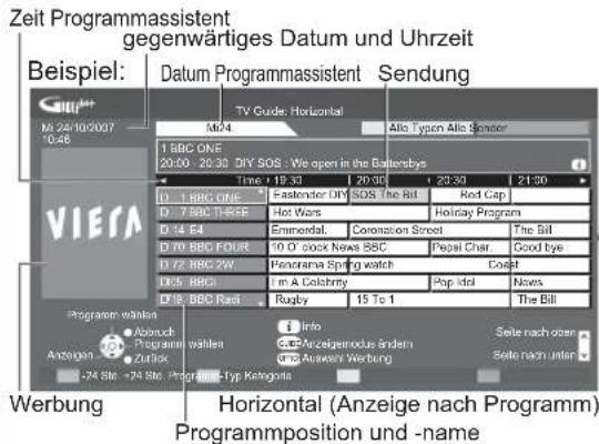 PANASONIC TX-L32X10 - Rufen Sie den Programmassistenten auf. - 1