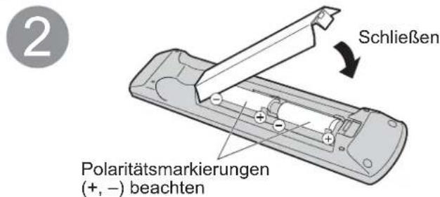 PANASONIC TX-L32X10 - Einlegen / Entfernen der Batterien der Fernbedienung - 2