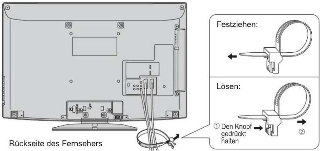 PANASONIC TX-L32X10 - Gebrauch der Kabelklemmen - 1