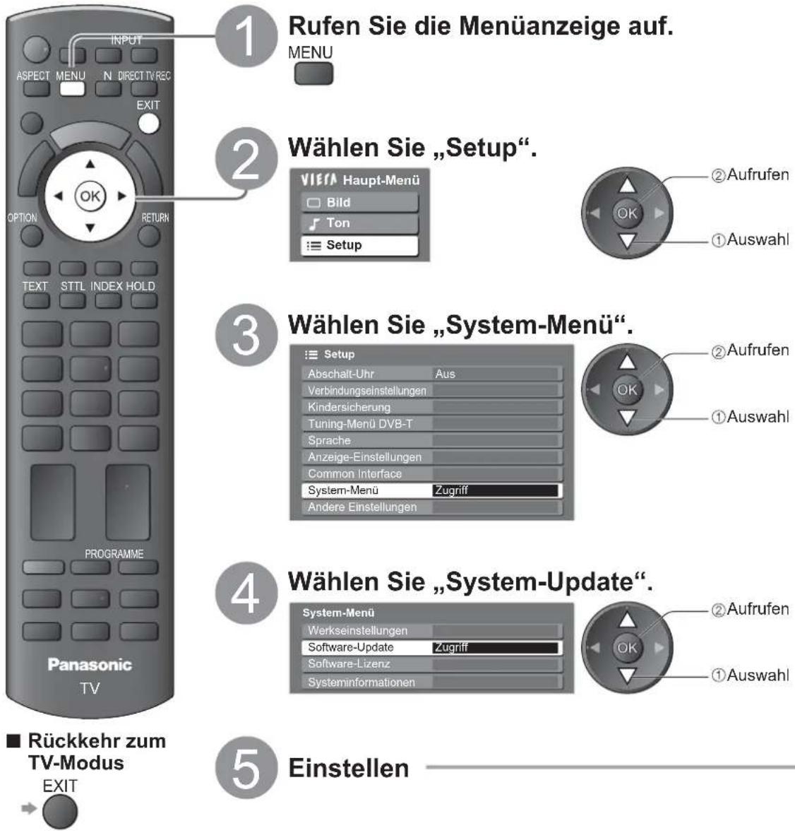 PANASONIC TX-L32X10 - Aktualisieren der Software des Fernsehers - 3