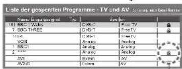 PANASONIC TX-L32GA11 - Sperren von Programmplätzen Kindersicherung - 5