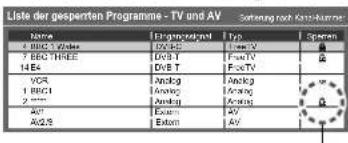 PANASONIC TX-L32X15 - Sperren von Programmplätzen Kindersicherung - 5