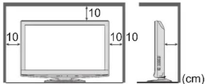 PANASONIC TX-L37G10 - ■ Für einen zur Wärmeabfuhr ausreichenden Freiraum im Umfeld des Gerätes sorgen Mindestabstand - 1