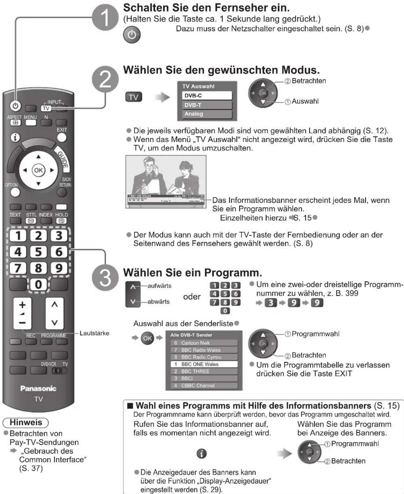 PANASONIC TX-L37G10 - Betrachten von Fernsehprogrammen - 1