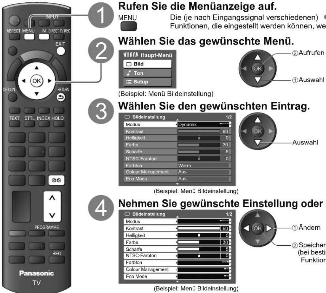 PANASONIC TX-L26C10 - Gebrauch der Menüfunktionen - 1