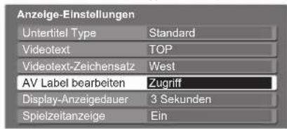 PANASONIC TX-L19X10E - Wählen Sie „AV Label bearbeiten“. - 1
