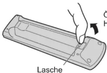 PANASONIC TX-L19X10E - Einlegen / Entfernen der Batterien der Fernbedienung - 1