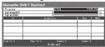 PANASONIC TX-L19X10E - Manuelles Einstellen eines DVB-Programms Manueller Suchlauf - 1