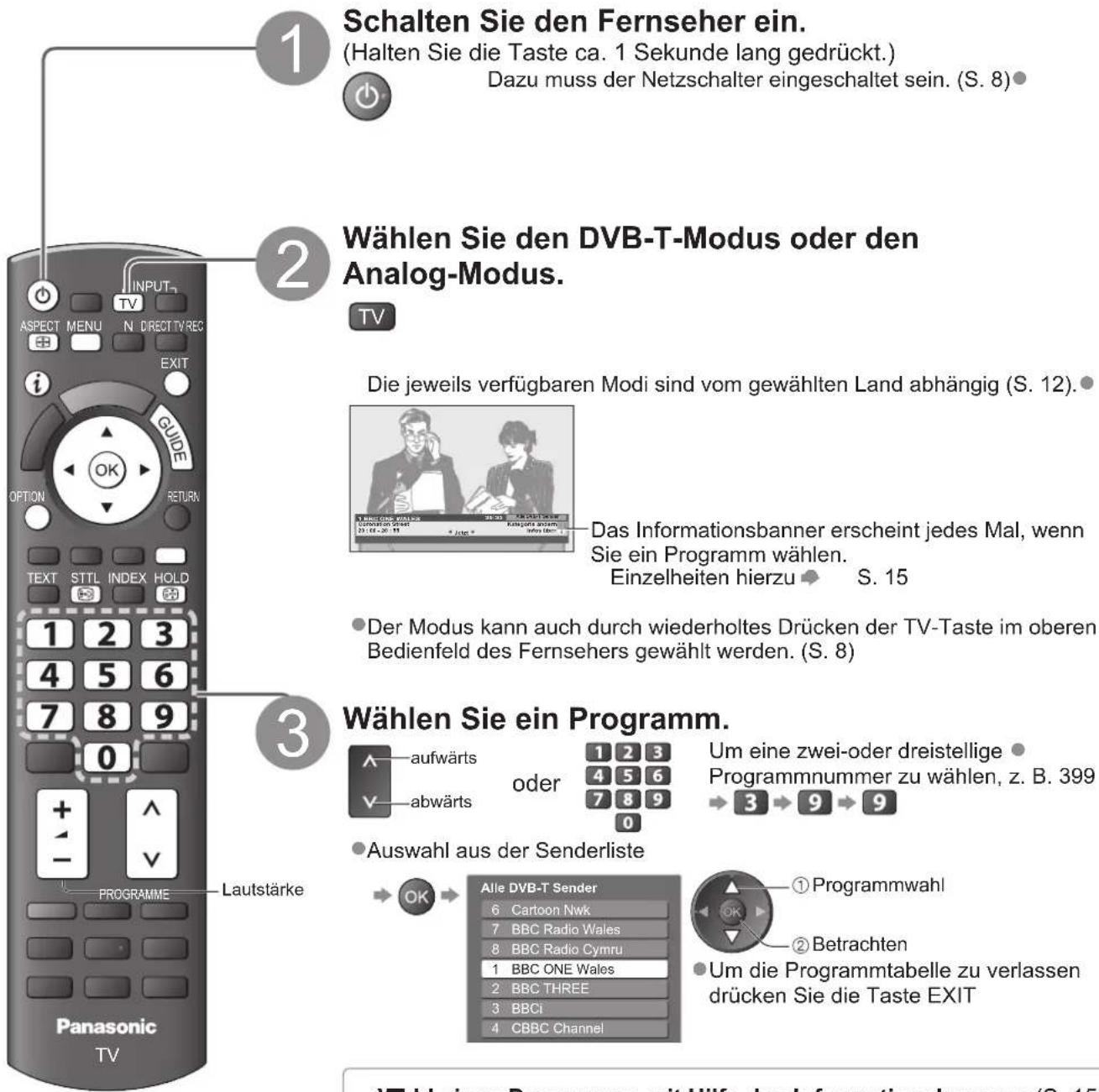 PANASONIC TX-L19X10E - Betrachten von Fernsehprogrammen - 1
