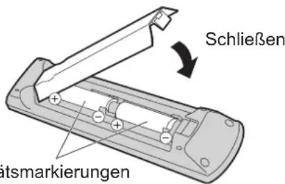 PANASONIC TX-L19X10E - Einlegen / Entfernen der Batterien der Fernbedienung - 2