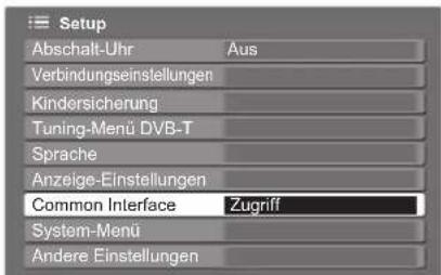 PANASONIC TX-L19X10E - Wählen Sie „Common Interface“. - 1