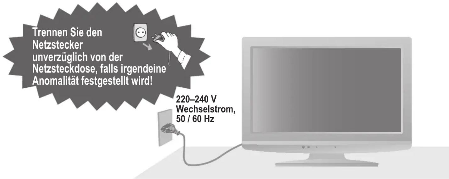 PANASONIC TX-L19X10E - Handhabung von Netzstecker und Netzkabel - 1