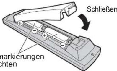PANASONIC TX-26LMD70FA - Einlegen der Batterien in die Fernbedienung - 2