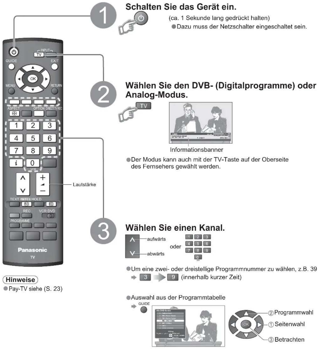 PANASONIC TX-26LMD70FA - Betrachten von Fernsehprogrammen - 1