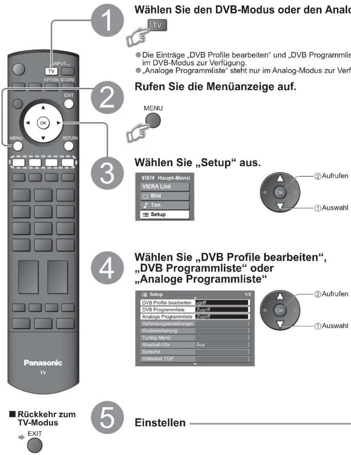 PANASONIC TH-D42PN83 - Bearbeiten von Programmen - 1