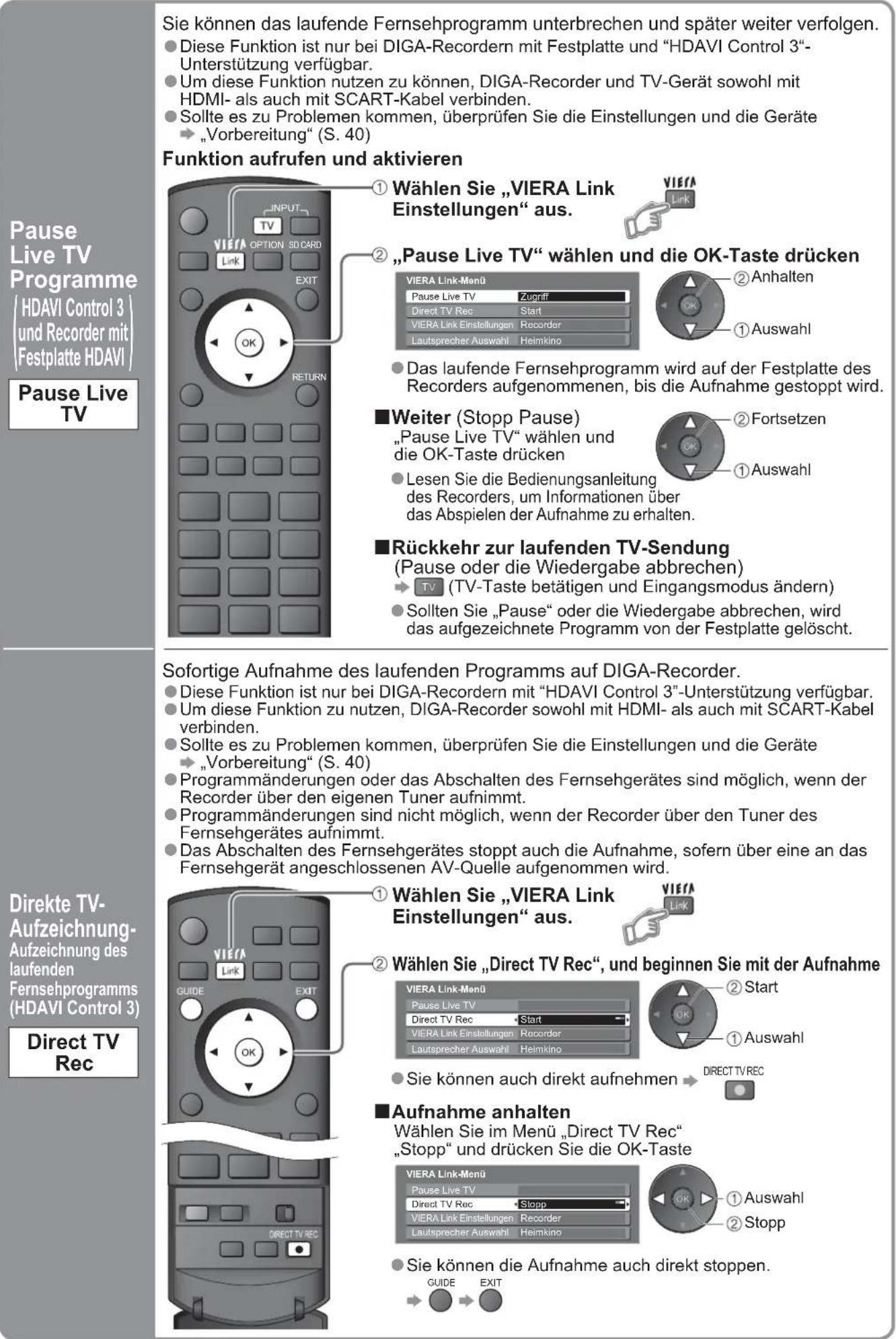 PANASONIC TH-D42PN83 - ■ Verfügbare Funktionen - 1