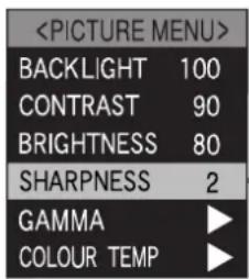 PANASONIC TX-15TA1C - • Wahl der Schärfe (SHARPNESS) - 1