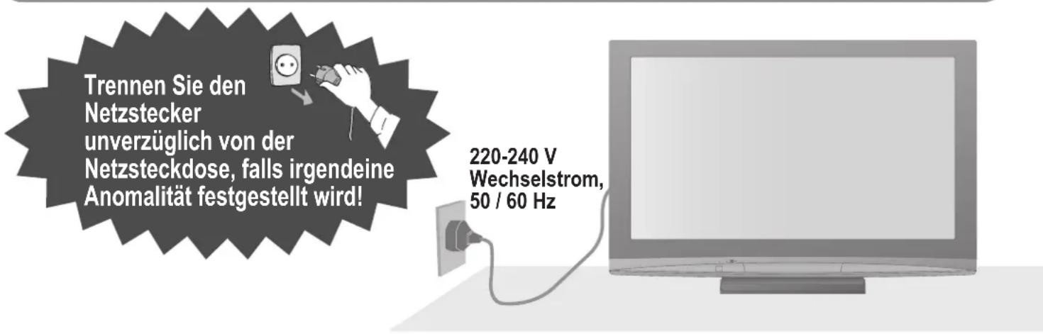 PANASONIC TH-42PZ82EA - Handhabung von Netzstecker und Netzkabel - 1