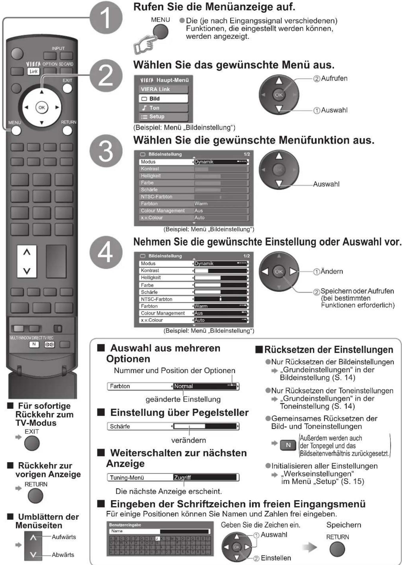 PANASONIC TH-42PZ82EA - Gebrauch der Menüfunktionen - 1