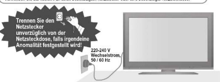 PANASONIC TH-42PY700 - Handhabung von Netzstecker und Netzkabel - 1