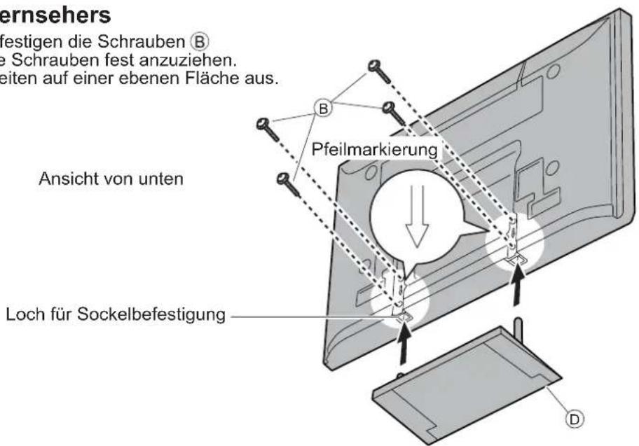 PANASONIC TH-42PV80 - ■ Befestigen des Fernsehers - 1