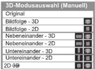 PANASONIC TX-P50XT50 - ■ Manuelles Ändern des 3D-Formats - 3