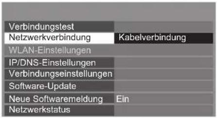 PANASONIC TX-P50XT50 - Wählen Sie [Netzwerkverbindung] und stellen Sie auf [Kabelverbindung] ein - 1