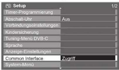 PANASONIC TX-P46U20E - Wählen Sie „Common Interface“. - 1