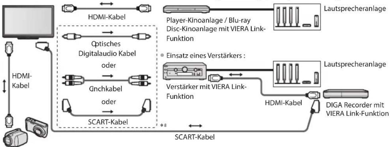 PANASONIC TX-P46ST33J - Übersicht über die Q-Link- und VIERA Link-Funktionen - 9