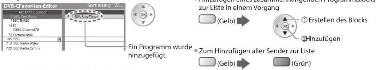 PANASONIC TX-P46ST33J - Auflisten der DVB-Favoriten-Programme [Favoriten bearbeiten] - 2