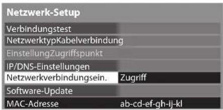 PANASONIC TX-P46ST30E - Auswahl [Netzwerkverbindungseinstellungen] - 1