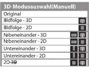 PANASONIC TX-P46ST30E - ■ Manuelles Ändern des 3D-Formats - 3