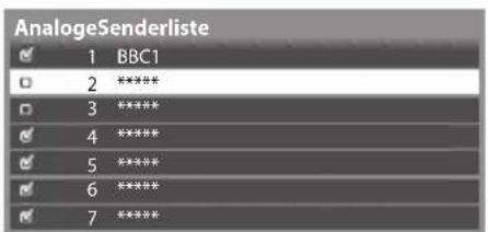 PANASONIC TX-P46ST30E - Sie können unerwünschte analoge Sender überspringen und analoge Sender bearbeiten [Senderliste] - 1