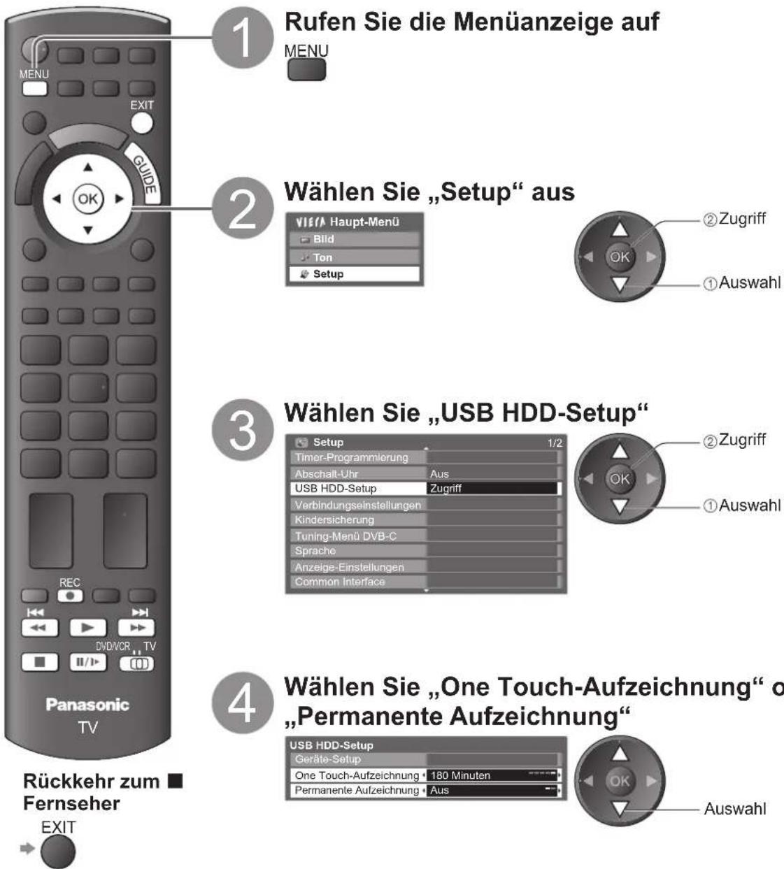 PANASONIC TX-P46S20E - Aufnahme von Fernsehprogrammen auf die USB-Festplatte - 1