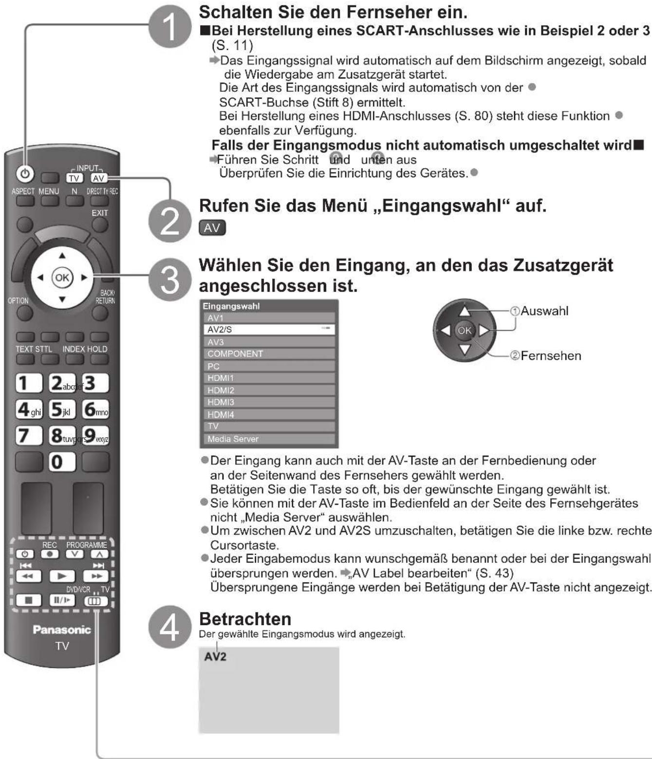 PANASONIC TX-P46S20E - Betrachten von externen Eingangssignalen - 1