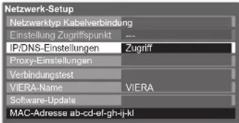 PANASONIC TX-P46S20E - Netzwerkeinstellungen für die LAN-Kabelverbindung - 3