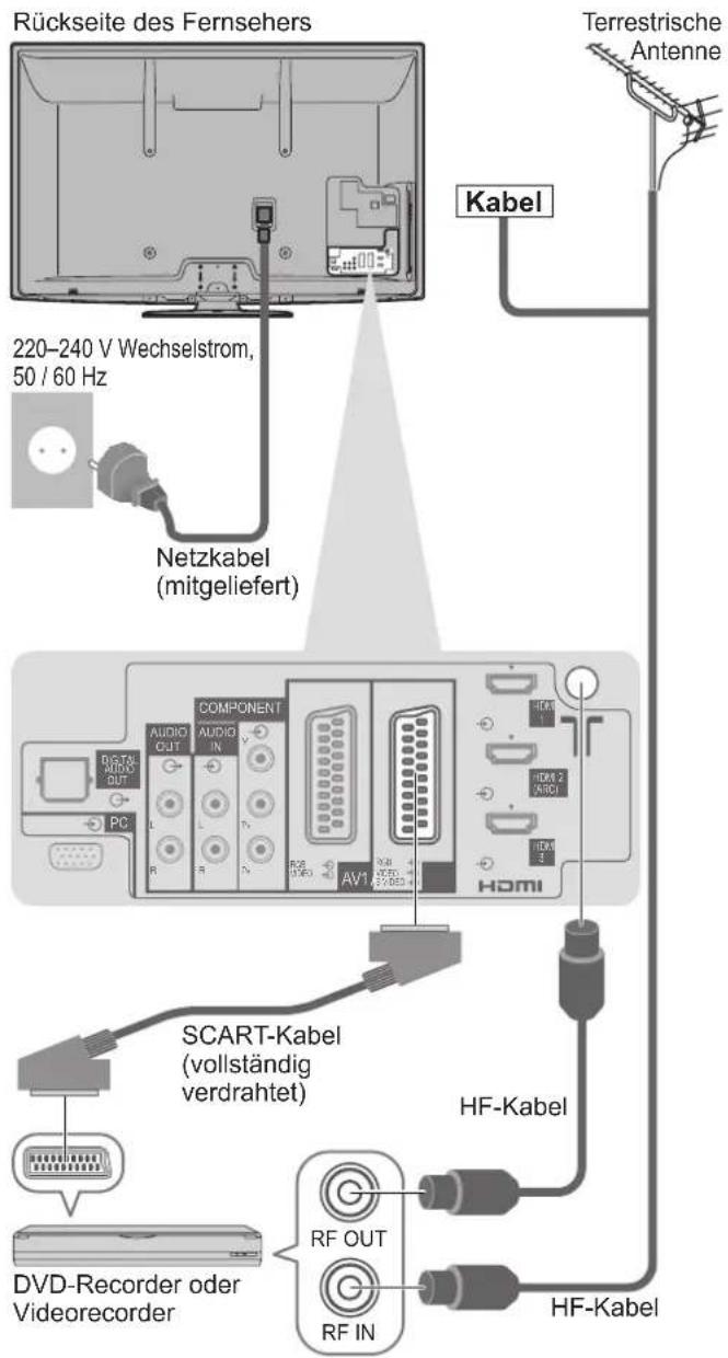PANASONIC TX-P46S20E - Anschließen eines DVD-Recorders / Videorecorders - 1
