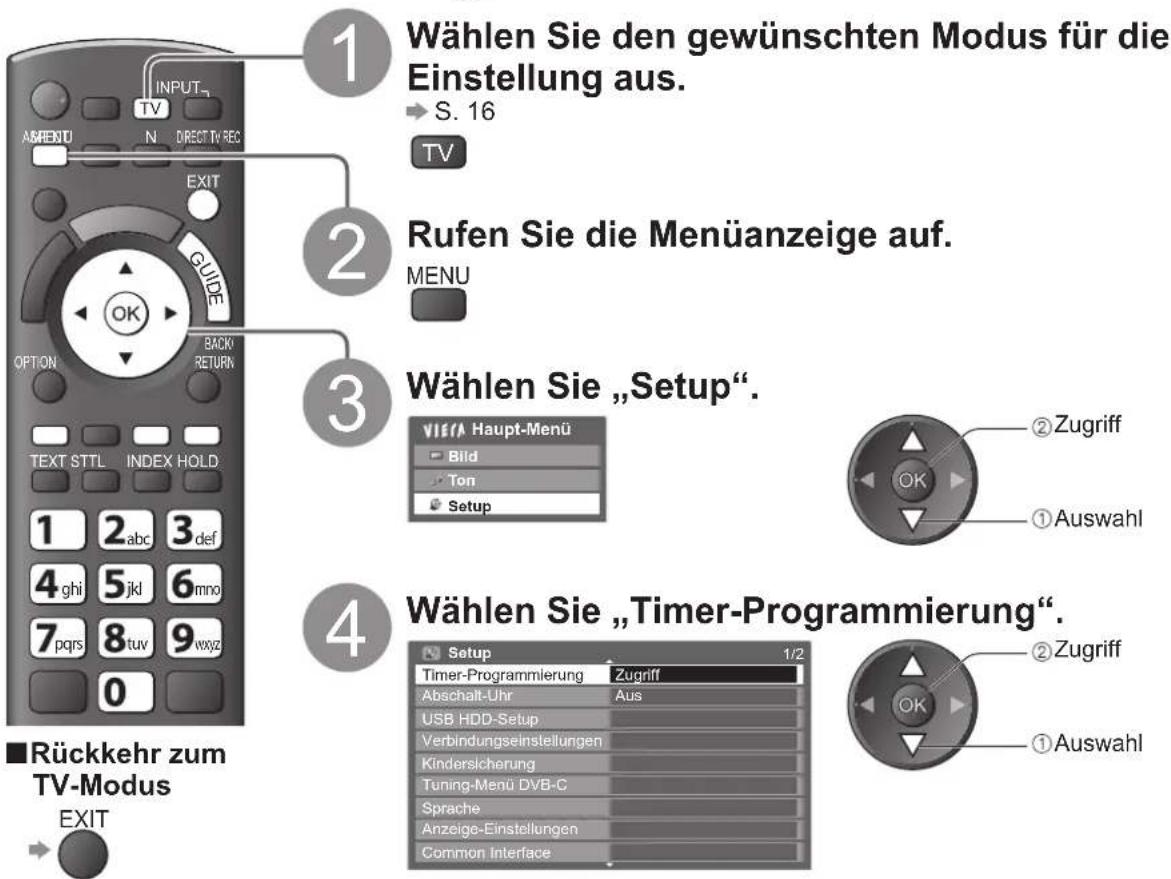 PANASONIC TX-P46S20E - Timer-Programmierung über das Menü - 3