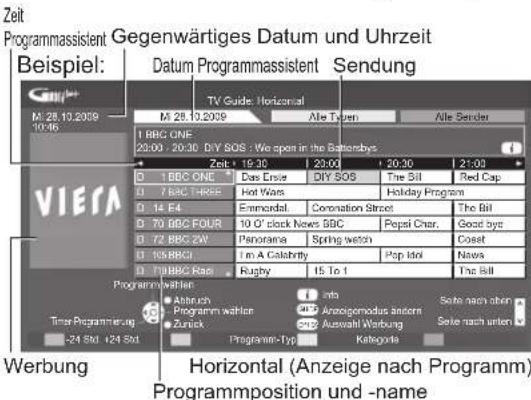 PANASONIC TX-P46S20E - Rufen Sie den Programmassistenten auf. - 2