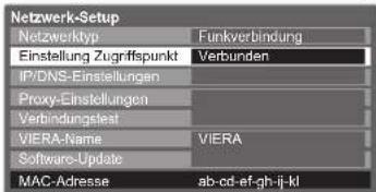 PANASONIC TX-P46S20E - Netzwerkeinstellungen für die Wireless-LAN-Verbindung - 8