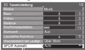 PANASONIC TX-P46S20E - Toneinstellungen (für Videoinhalte) - 7