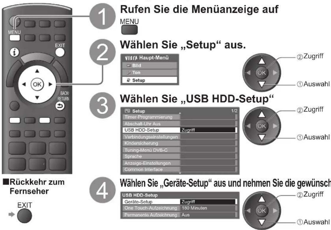 PANASONIC TX-P46S20E - Einstellungen für die USB-Festplatte - 1