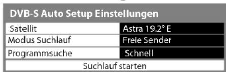 PANASONIC TX-P42VT30E - Stellen Sie den gewünschten Satelliten, Suchlaufmodus und Programmsuch-Modus ein. - 1