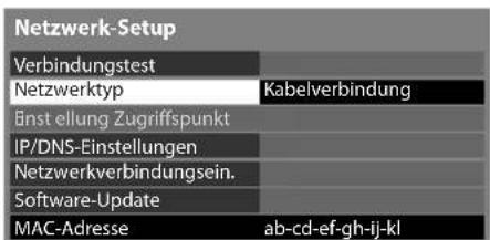 PANASONIC TX-P42VT30E - Wählen Sie [Netzwerktyp] und stellen Sie auf [Kabelverbindung] ein - 1