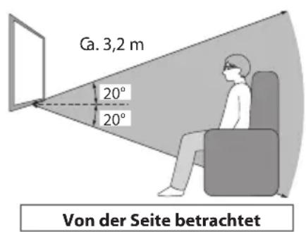 PANASONIC TX-P42VT30E - Maximale Reichweite der aktiven 3D Shutterbrille - 2