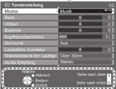 PANASONIC TX-P42U20E - Bildschirm-Hilfe – Anleitungsfeld - 1