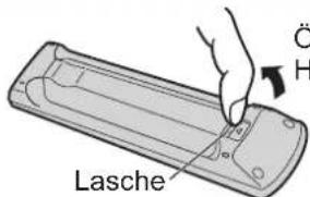PANASONIC TX-P42U20E - Einlegen / Entfernen der Batterien der Fernbedienung - 1