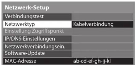 PANASONIC TX-P42ST33JS - Wählen Sie [Netzwerktyp] und stellen Sie auf [Kabelverbindung] ein - 1